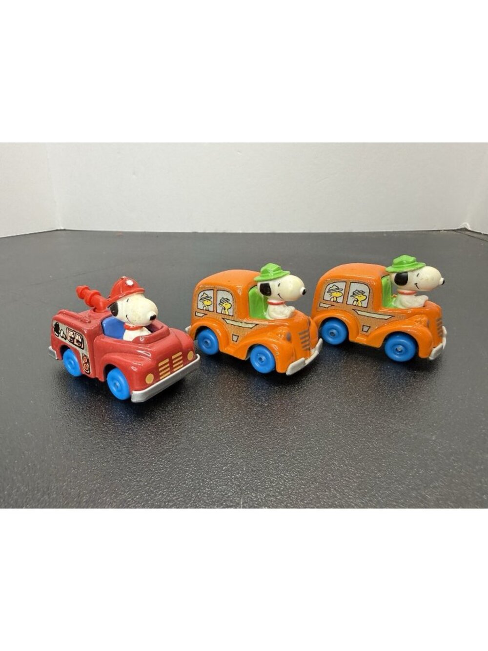 Vintage Peanuts: Snoopy Die Cast Collection Lot of 3 Vehicles Made In Macau